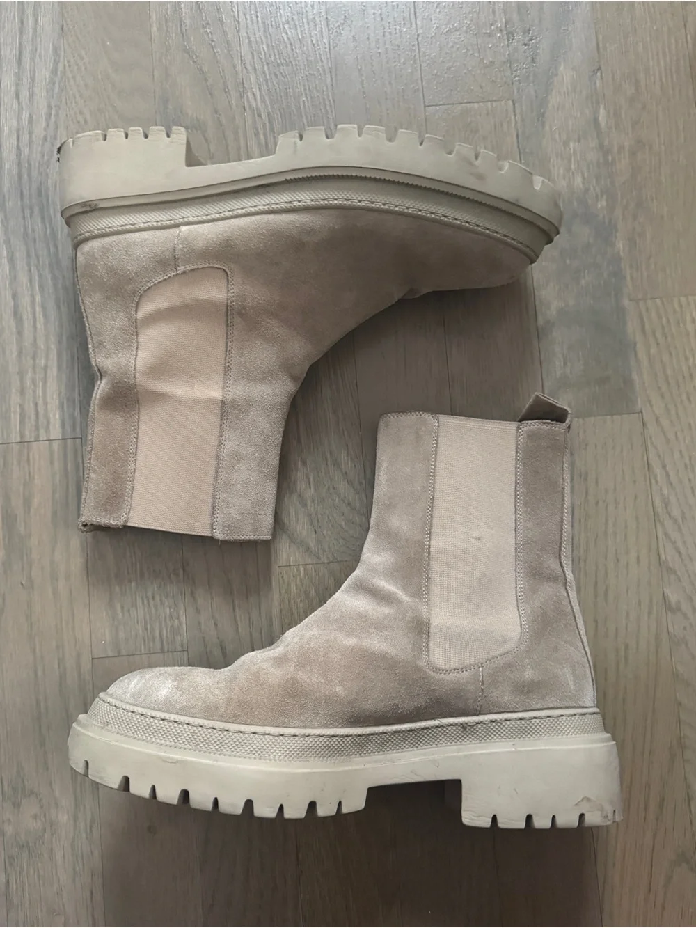 A. Soliani Monza Tall Oat Suede Lug Sole Boots EU 39 US 8.5